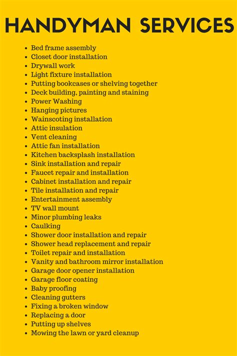 Handyman: List of participating branches .